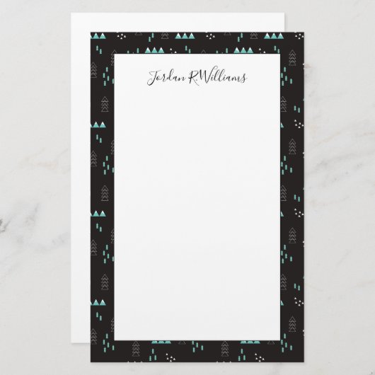 あなたの一流の|の不思議の国幾何学的な夜を加えて下さい 便箋 (正面/裏面)