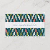 あなたの一流の|の世紀半ばのモダンなティール（緑がかった色）及び珊瑚を加えて下さい 名刺 (裏面)