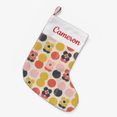あなたの一流の|の世紀半ばのモダンな花模様を加えて下さい スモールクリスマスストッキング (正面 (吊り時))