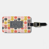 あなたの一流の|の世紀半ばのモダンな花模様を加えて下さい ラゲッジタグ (正面横)