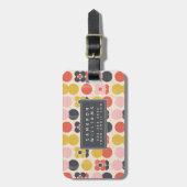 あなたの一流の|の世紀半ばのモダンな花模様を加えて下さい ラゲッジタグ (正面縦)