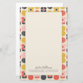 あなたの一流の|の世紀半ばのモダンな花模様を加えて下さい 便箋 (正面/裏面)