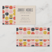 あなたの一流の|の世紀半ばのモダンな花模様を加えて下さい 名刺 (正面/裏面)