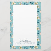 あなたの一流の|の世紀半ばのモダンな花葉を加えて下さい 便箋 (正面)