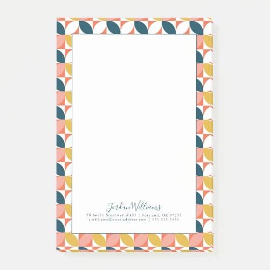 あなたの一流の|の世紀半ばのモダンな葉パターンを加えて下さい ポストイット (正面)