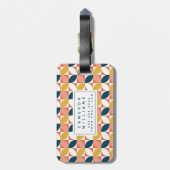 あなたの一流の|の世紀半ばのモダンな葉パターンを加えて下さい ラゲッジタグ (裏面縦)