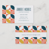 あなたの一流の|の世紀半ばのモダンな葉パターンを加えて下さい 名刺 (正面/裏面)