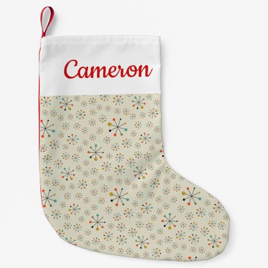 あなたの一流の|の世紀半ばの原子刺激を受けた加えて下さい スモールクリスマスストッキング (正面)