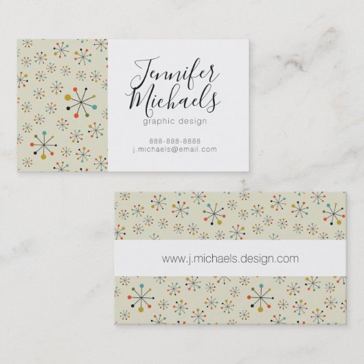 あなたの一流の|の世紀半ばの原子刺激を受けた加えて下さい 名刺 (正面/裏面)