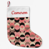 あなたの一流の|の世紀半ばモダンなピンクパターンを加えて下さい スモールクリスマスストッキング (正面)