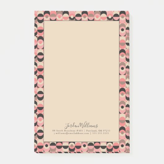 あなたの一流の|の世紀半ばモダンなピンクパターンを加えて下さい ポストイット (正面)