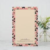 あなたの一流の|の世紀半ばモダンなピンクパターンを加えて下さい 便箋 (スタンド正面)