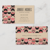 あなたの一流の|の世紀半ばモダンなピンクパターンを加えて下さい 名刺 (正面/裏面)