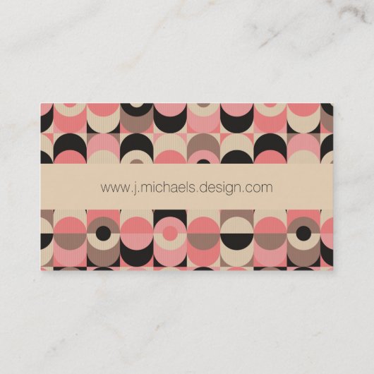 あなたの一流の|の世紀半ばモダンなピンクパターンを加えて下さい 名刺 (裏面)
