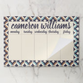 あなたの一流の|の世紀半ばモダンなブラウン及びティール（緑がかった色）を加えて下さい ペーパーパッド (折り畳み)