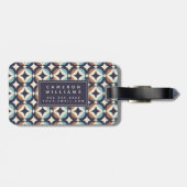 あなたの一流の|の世紀半ばモダンなブラウン及びティール（緑がかった色）を加えて下さい ラゲッジタグ (裏面横)