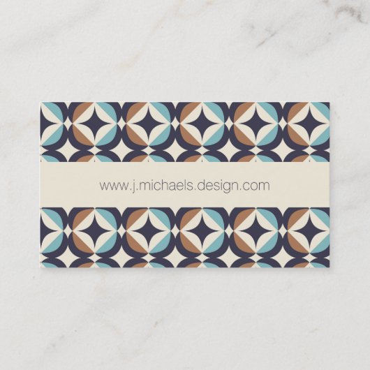 あなたの一流の|の世紀半ばモダンなブラウン及びティール(緑がかった色)を加えて下さい 名刺 (裏面)