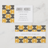 あなたの一流の|の世紀半ばモダンなブラウン及び金ゴールドを加えて下さい 名刺 (正面/裏面)