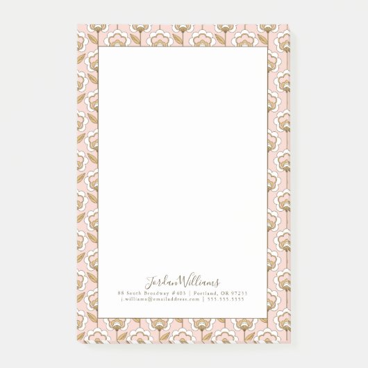 あなたの一流の|の世紀半ばモダンな花パターンを加えて下さい ポストイット (正面)