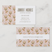 あなたの一流の|の世紀半ばモダンな花パターンを加えて下さい 名刺 (正面/裏面)