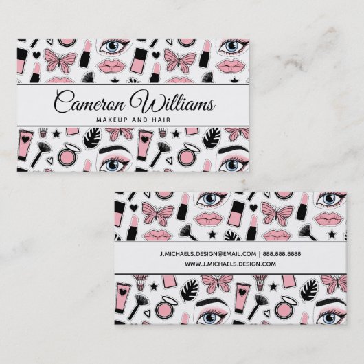 あなたの一流の|の化粧のステッカーパターンを加えて下さい 名刺 (正面/裏面)