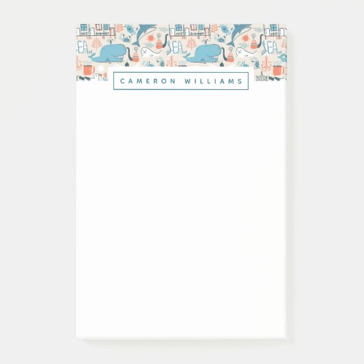 あなたの一流の|の北海のかわいい落書きパターンを加えて下さい ポストイット (正面)