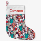 あなたの一流の|の医者及び外科医パターンを加えて下さい スモールクリスマスストッキング (正面)