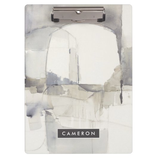 あなたの一流の|の即興Iの灰色の抽象芸術を加えて下さい クリップボード (正面)