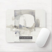 あなたの一流の|の即興Iの灰色の抽象芸術を加えて下さい マウスパッド (マウス)