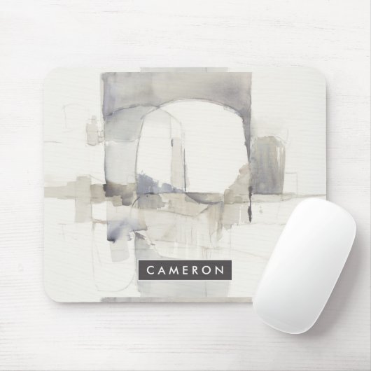 あなたの一流の|の即興Iの灰色の抽象芸術を加えて下さい マウスパッド (マウス)