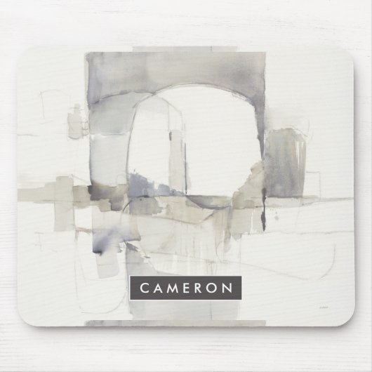 あなたの一流の|の即興Iの灰色の抽象芸術を加えて下さい マウスパッド (正面)