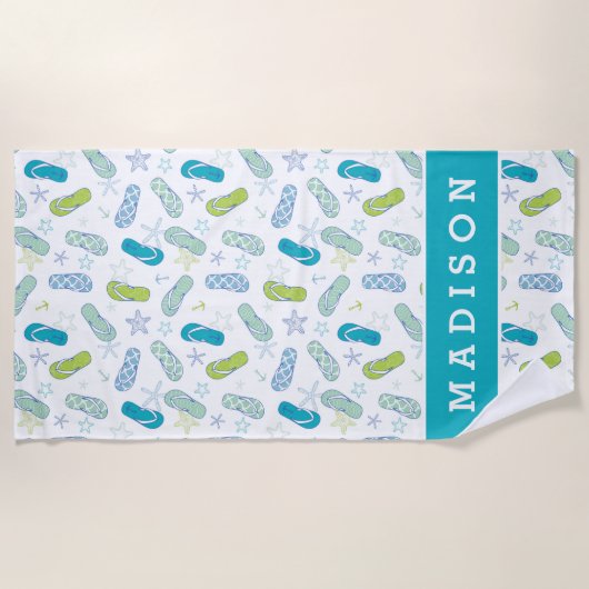 あなたの一流の|の双安定回路パターンを加えて下さい ビーチタオル (正面)