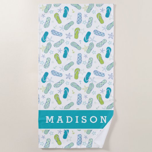 あなたの一流の|の双安定回路パターンを加えて下さい ビーチタオル (正面)