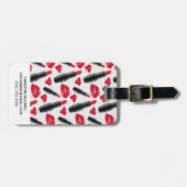 あなたの一流の|の口紅および唇の水玉模様の軽い音を加えて下さい ラゲッジタグ (正面横)