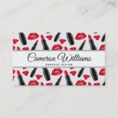 あなたの一流の|の口紅および唇の水玉模様の軽い音を加えて下さい 名刺 (正面)