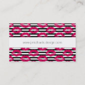あなたの一流の|の口紅のキスB&Wの縞模様を加えて下さい 名刺 (裏面)