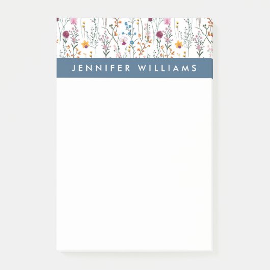 あなたの一流の|の夏の野生の花パターンを加えて下さい ポストイット (正面)