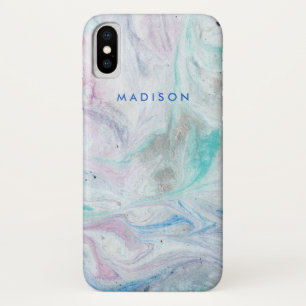 あなたの一流の の大理石Iを加えて下さい iPhone X ケース