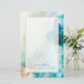 あなたの一流の|の嫌悪-青い水彩画--を加えて下さい 便箋 (スタンド正面)