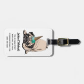 あなたの一流の|の子犬のパグ|の熱望のユニコーンを加えて下さい ラゲッジタグ (正面横)