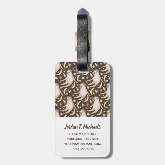 あなたの一流の|の怠惰の宇宙飛行士パターンを加えて下さい ラゲッジタグ (裏面縦)