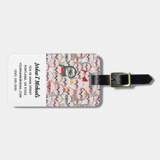 あなたの一流の|の怠惰の漫画パターンを加えて下さい ラゲッジタグ (正面横)