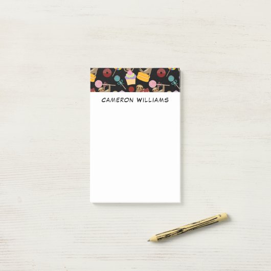 あなたの一流の|の怠惰の甘い御馳走パターンを加えて下さい ポストイット (デスク上)