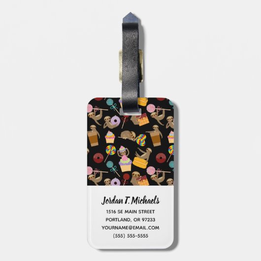 あなたの一流の|の怠惰の甘い御馳走パターンを加えて下さい ラゲッジタグ (裏面縦)