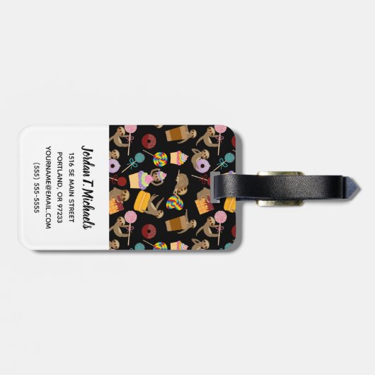 あなたの一流の|の怠惰の甘い御馳走パターンを加えて下さい ラゲッジタグ (裏面横)