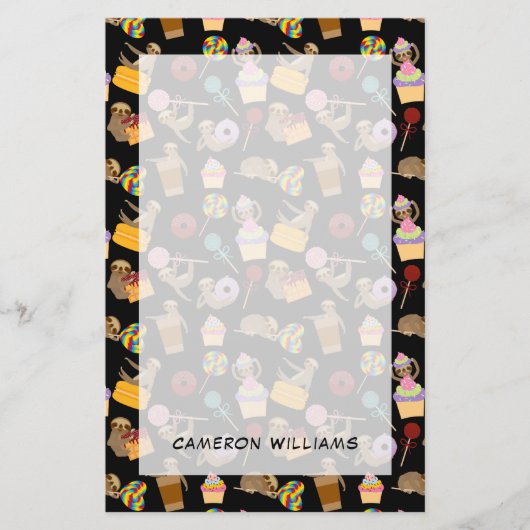 あなたの一流の|の怠惰の甘い御馳走パターンを加えて下さい 便箋 (正面)