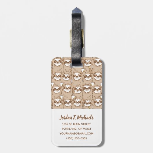 あなたの一流の|の怠惰及びコーヒーパターンを加えて下さい ラゲッジタグ (裏面縦)