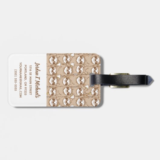 あなたの一流の|の怠惰及びコーヒーパターンを加えて下さい ラゲッジタグ (裏面横)