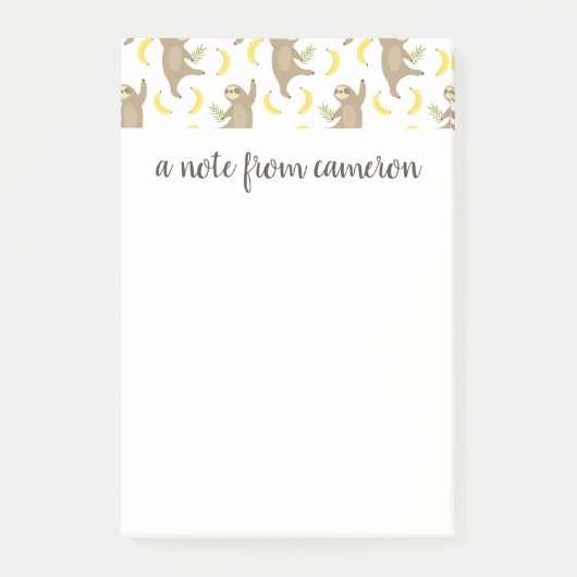 あなたの一流の|の怠惰及びバナナパターンを加えて下さい ポストイット (正面)