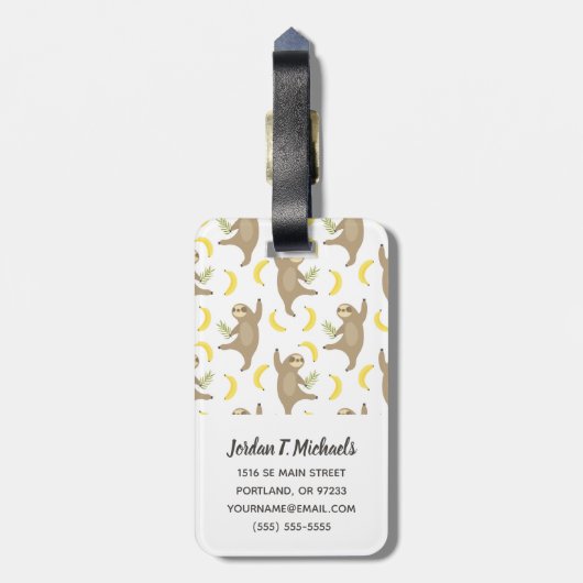 あなたの一流の|の怠惰及びバナナパターンを加えて下さい ラゲッジタグ (裏面縦)